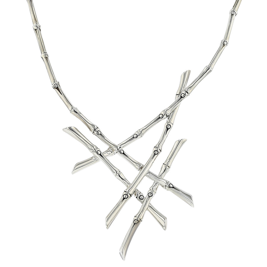 John Hardy Sterling Silver Bamboo Crossover Necklace