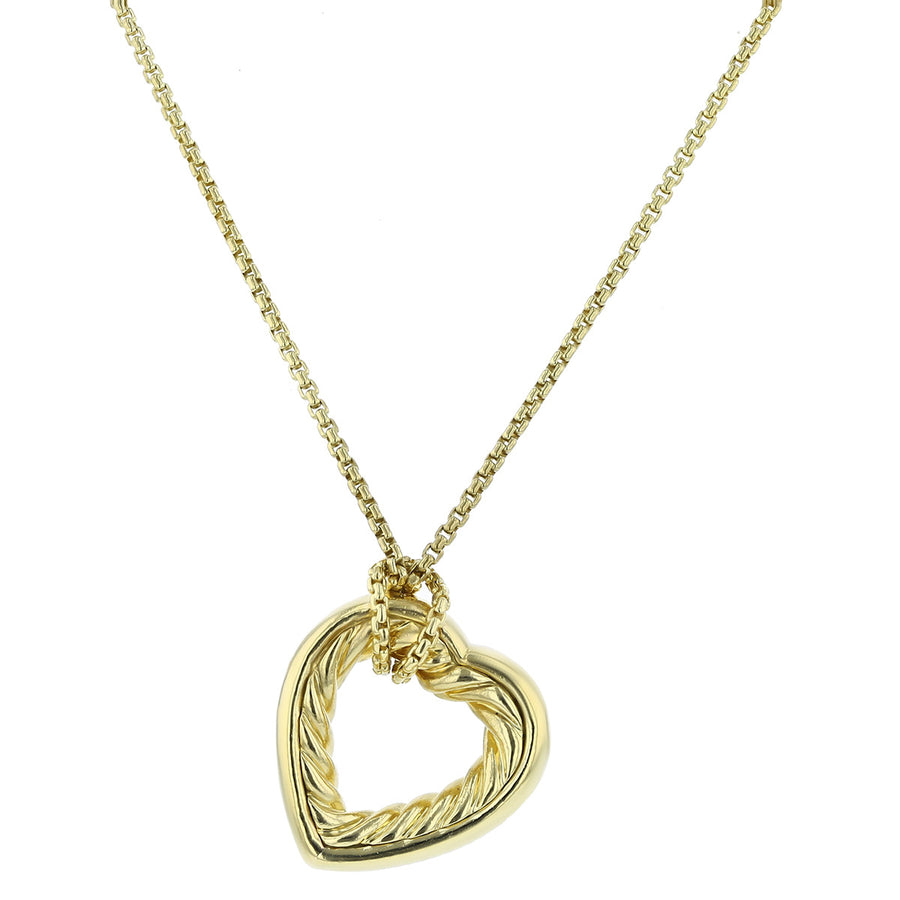 David Yurman Cable Classic Heart Pendant on Box Chain