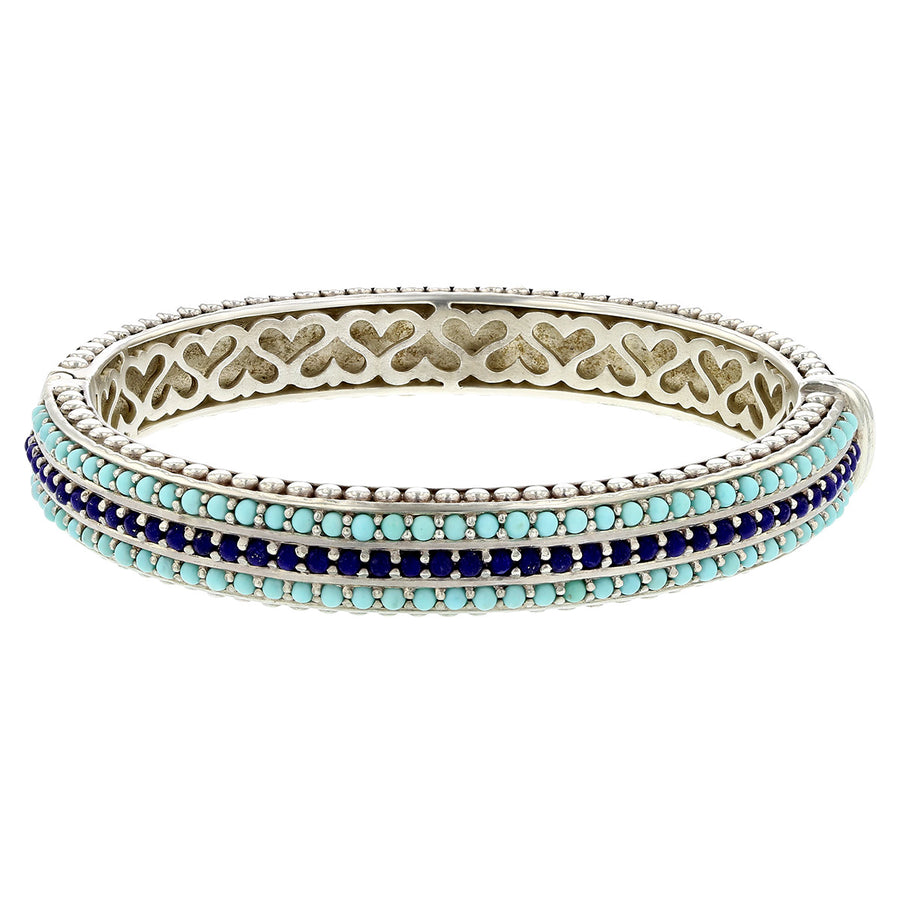 Slane Sterling Silver Turquoise and Lapis Bangle