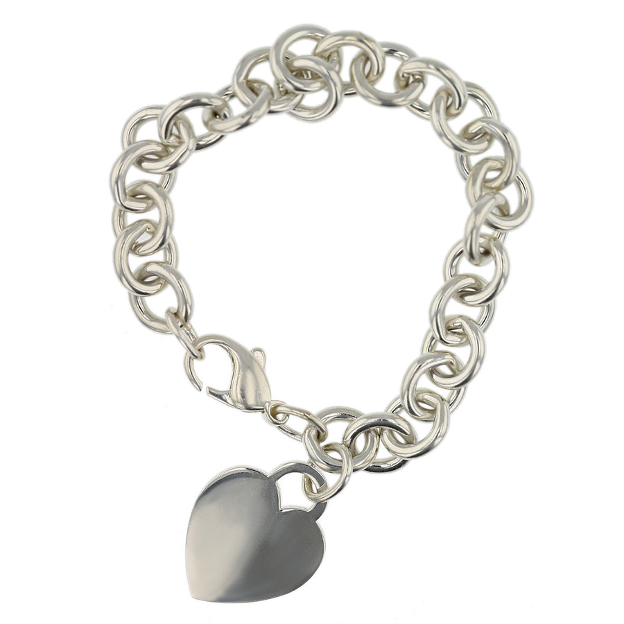 Sterling Silver Heart Charm Bracelet