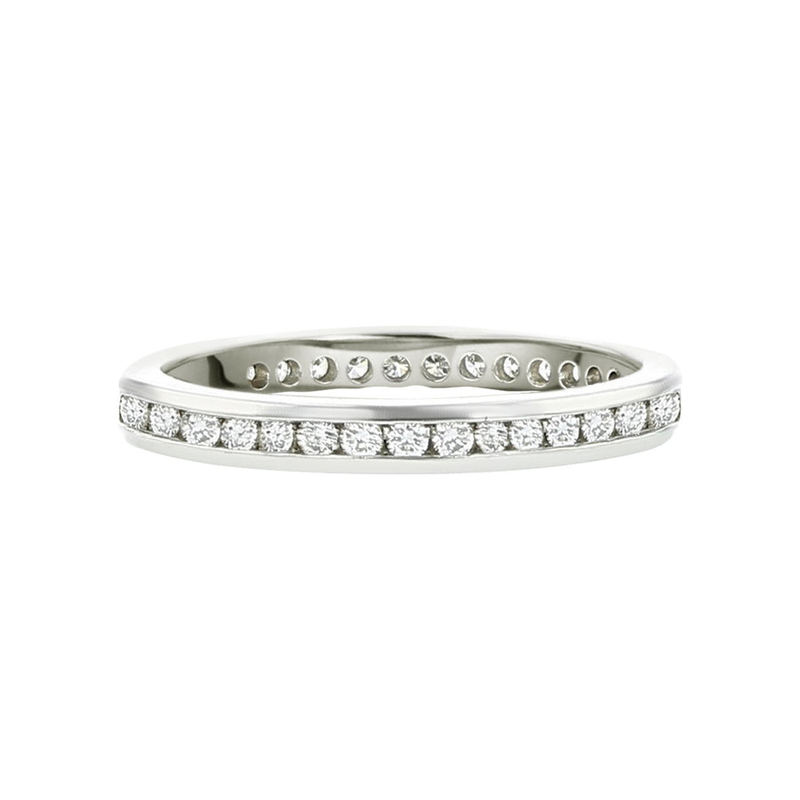 Platinum Channel-Set Diamond Eternity Band
