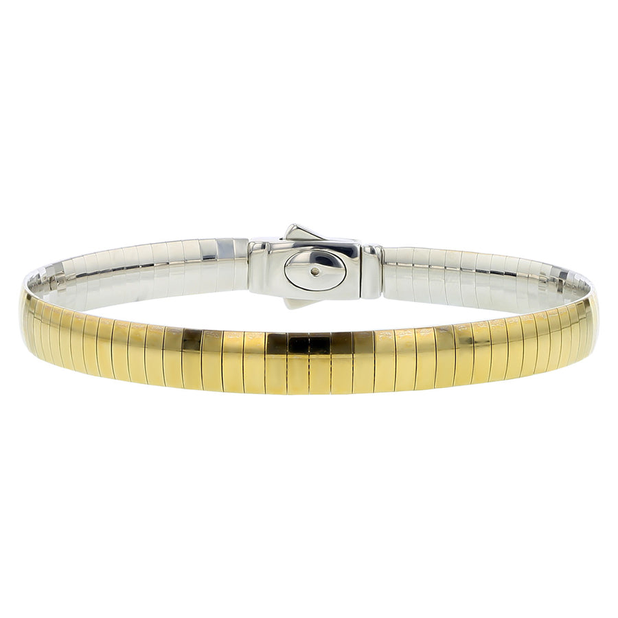 Reversible 14K Gold 6mm 7-Inch Omega Bracelet