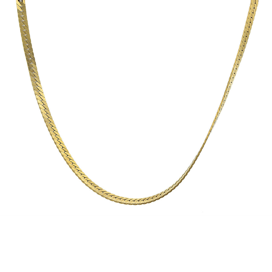 14K Gold 18.5-Inch Herringbone Chain Necklace