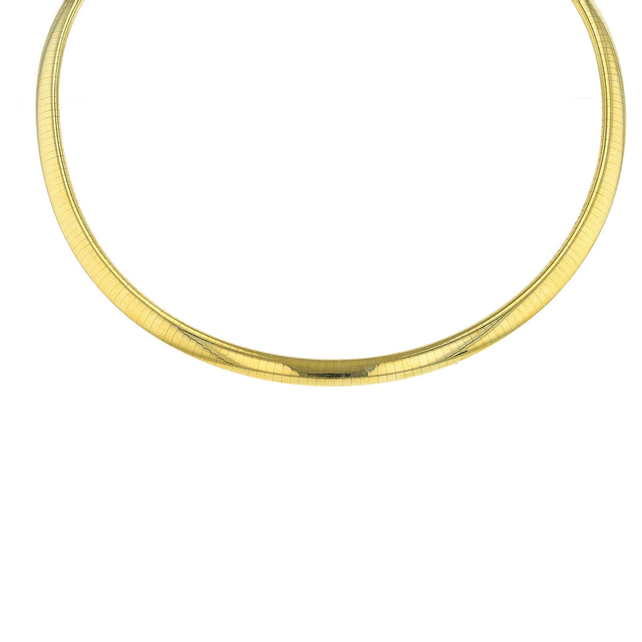16-Inch Wide Omega 14K Yellow Gold Necklace