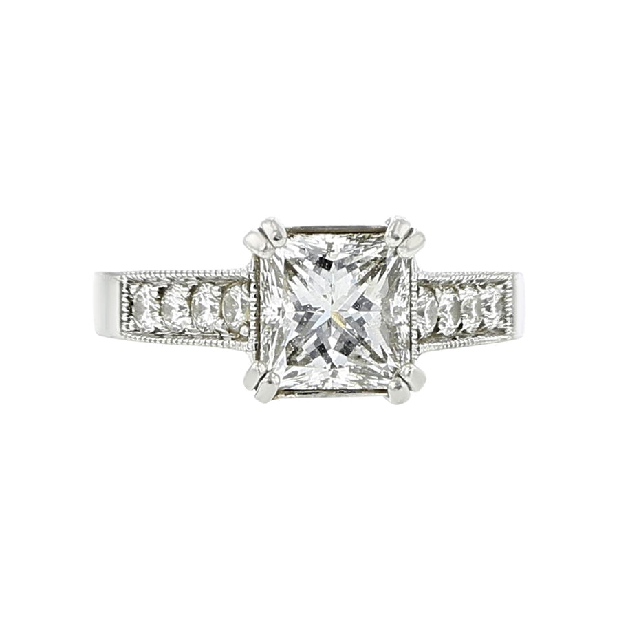 Art Deco Princess-Cut Diamond Engagement Ring