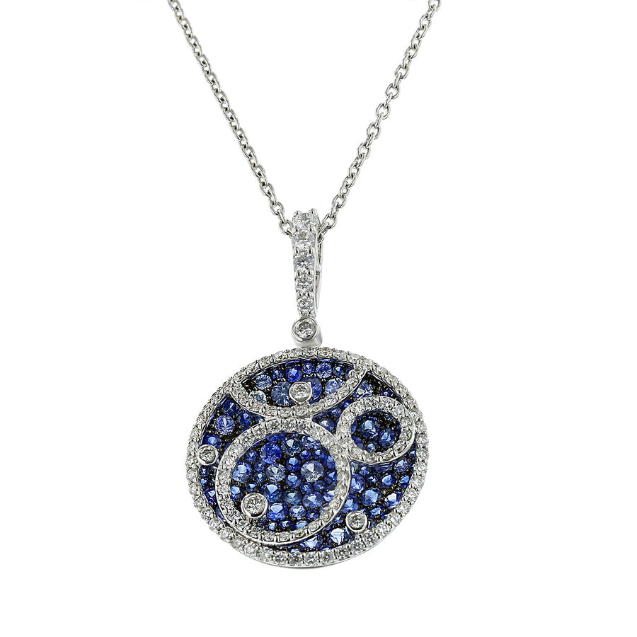Salavetti Sapphire and Diamond Pendant Necklace