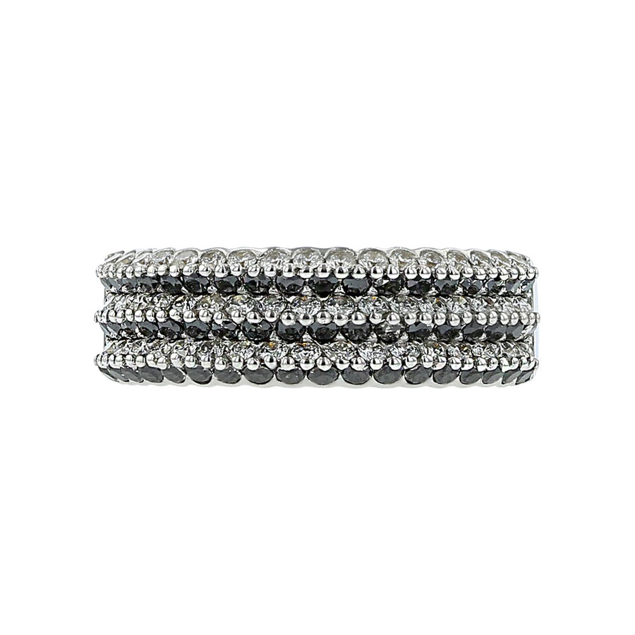 Miiori Black and White Diamond Band Ring