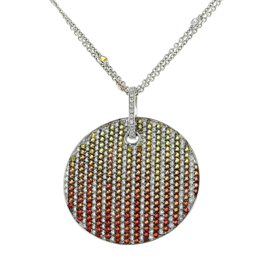 Miiori Multi-color Sapphire and Diamond Pendant Necklace
