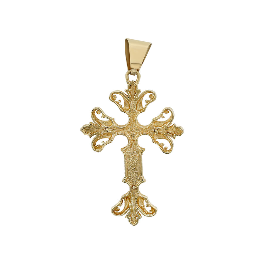 14K Yellow Gold Crucifix Cross Pendant