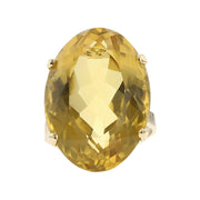 18K Yellow Gold Oval Citrine Ring