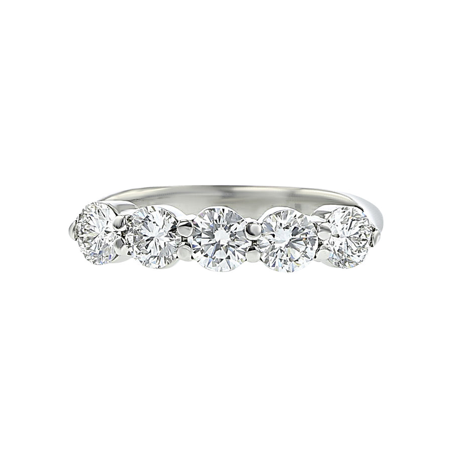 Platinum Diamond Five Stone Wedding Ring