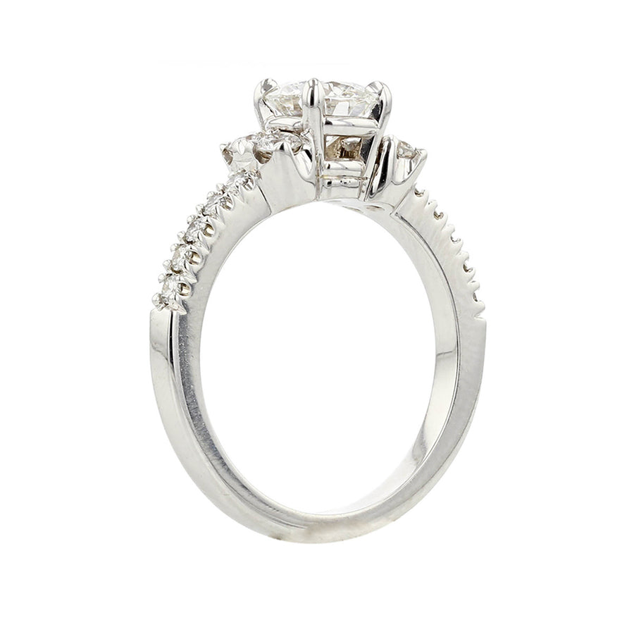 14K White Gold Fire and Ice Diamond Engagement Ring