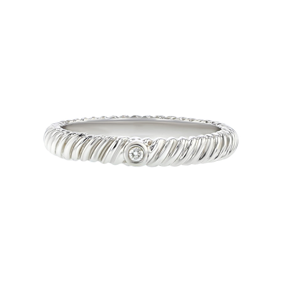 Hidalgo 18K White Gold Stackable Band with Diamond
