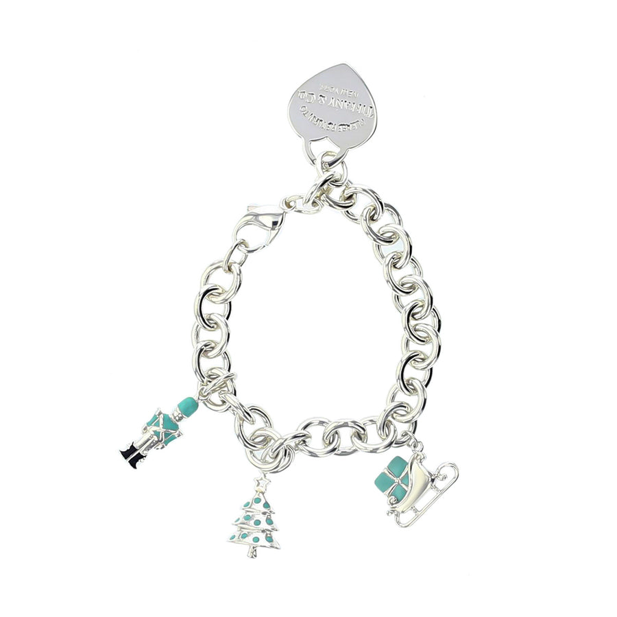 Tiffany Sterling Silver Enamel Charm Bracelet
