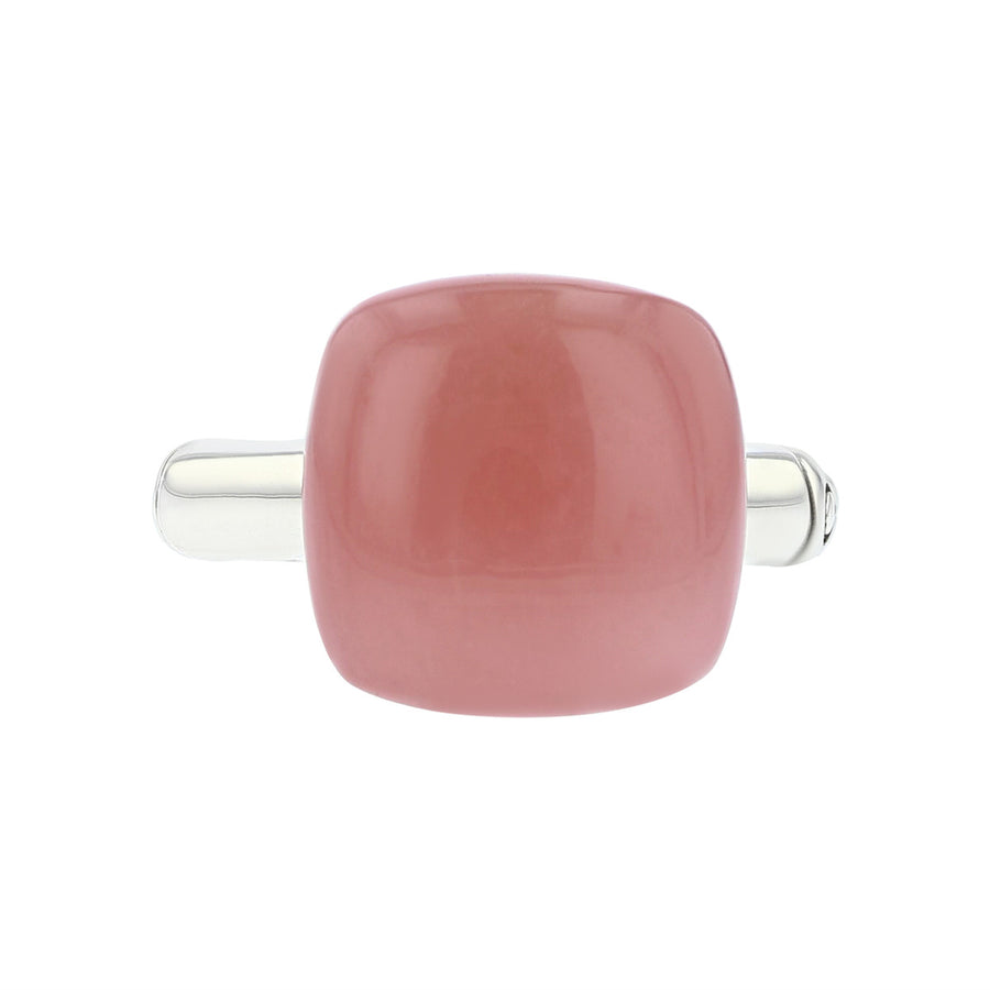 John Hardy Sterling Silver Pink Chalcedony Bamboo Ring