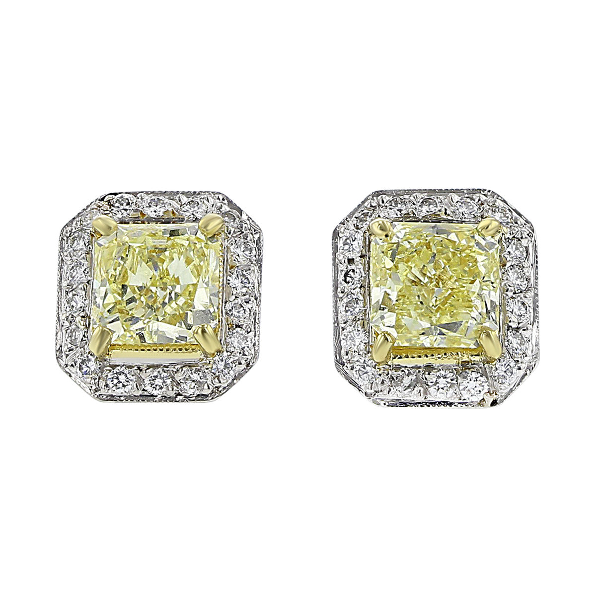 Mira Radiant Cut Stud Earrings – House of Carats UK