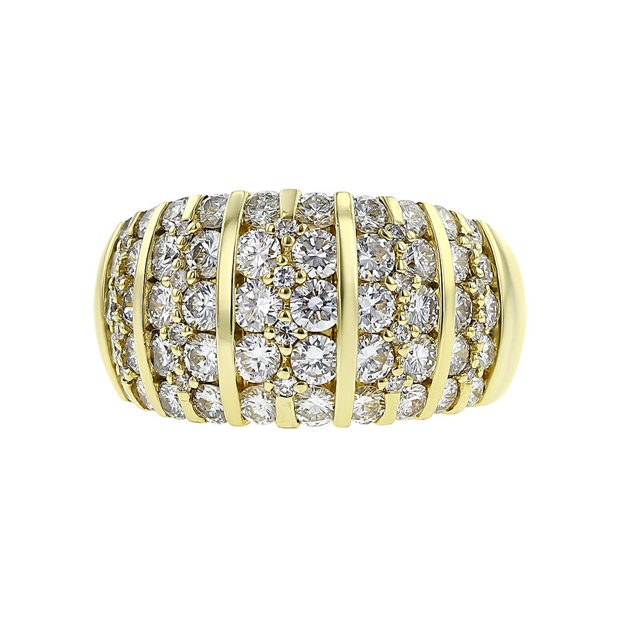 18K Yellow Gold Diamond Dome Ring