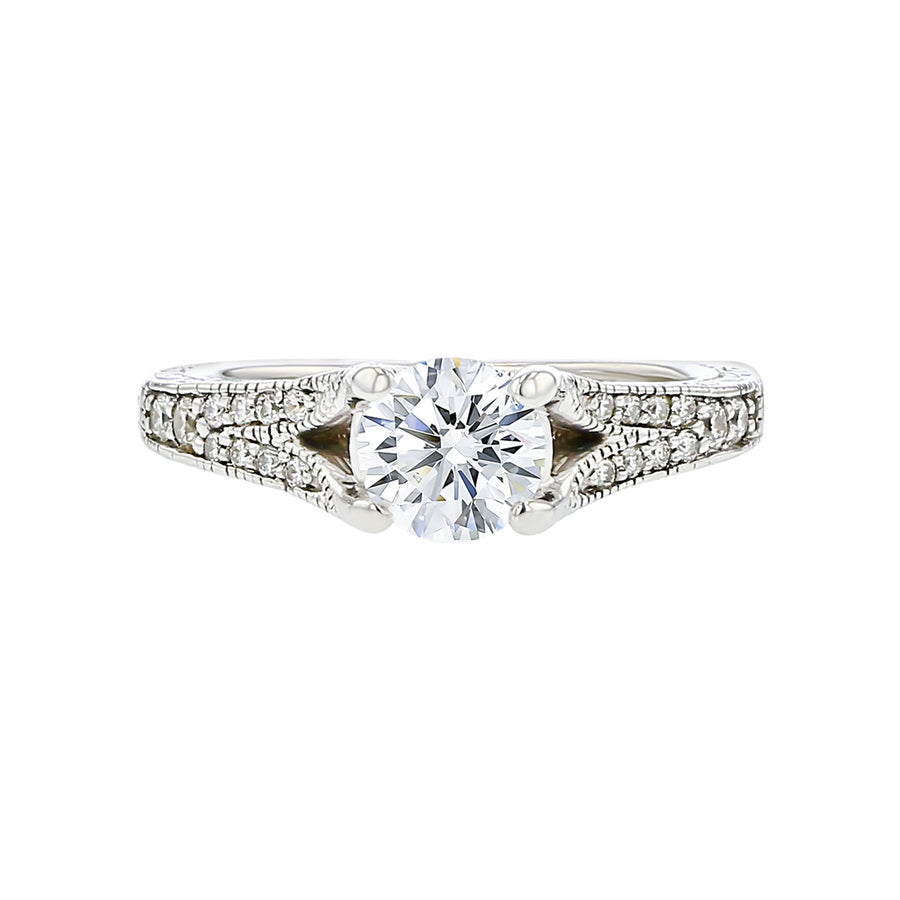 14K White Gold Diamond Engagement Ring