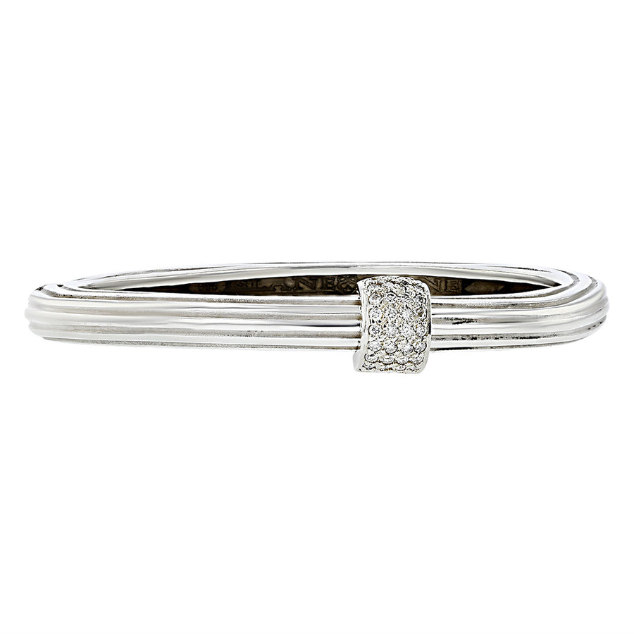 Slane Sterling Silver Diamond Column Bangle Bracelet