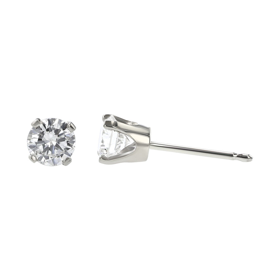 14K White Gold Diamond Stud Earrings