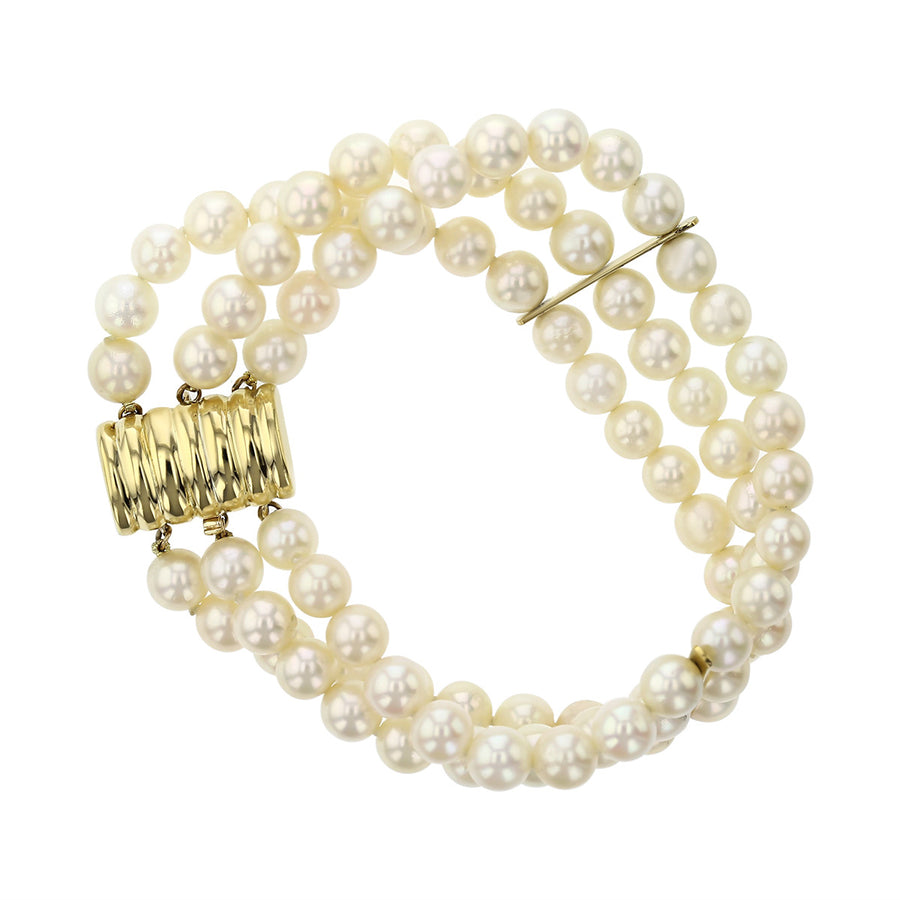 Triple Row Cultured Pearl 7-Inch Bracelet