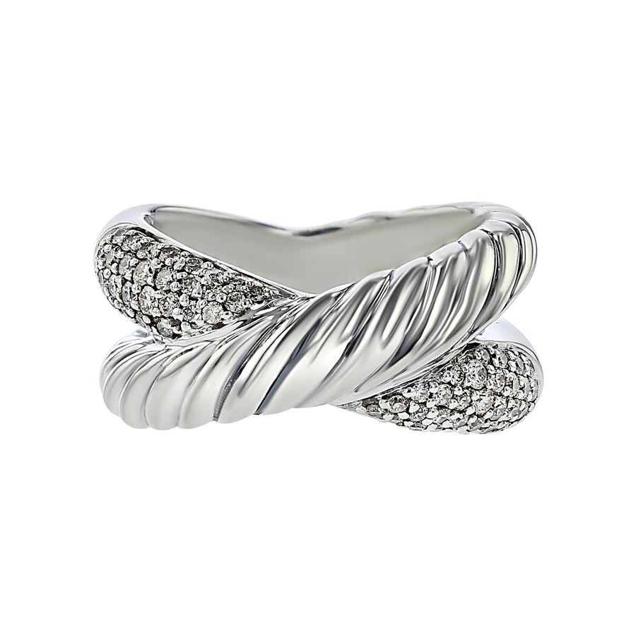 David Yurman Cable Classic Crossover Ring with Diamonds