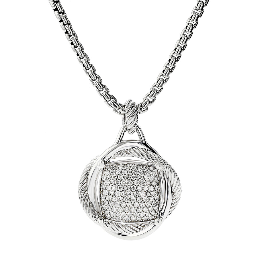 David Yurman Infinity Pendant Necklace with Pave Diamonds