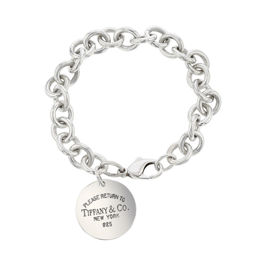 Tiffany Return Round Tag Bracelet in Silver