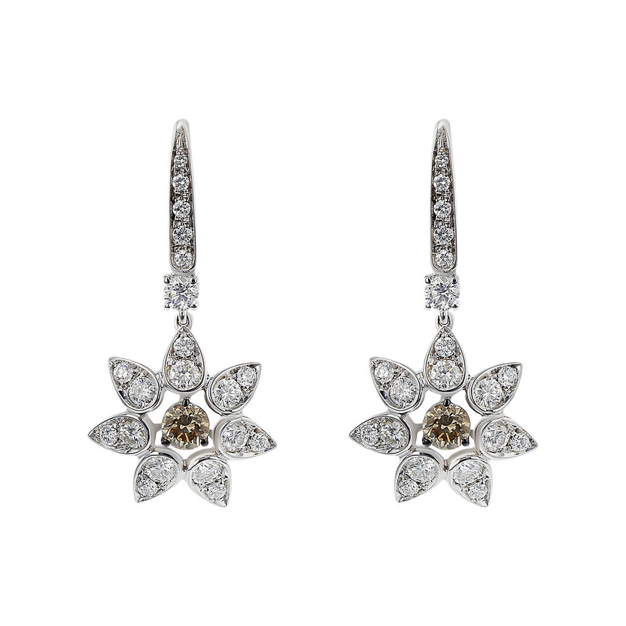 RCM Gioielli Brown and White Diamond Earrings