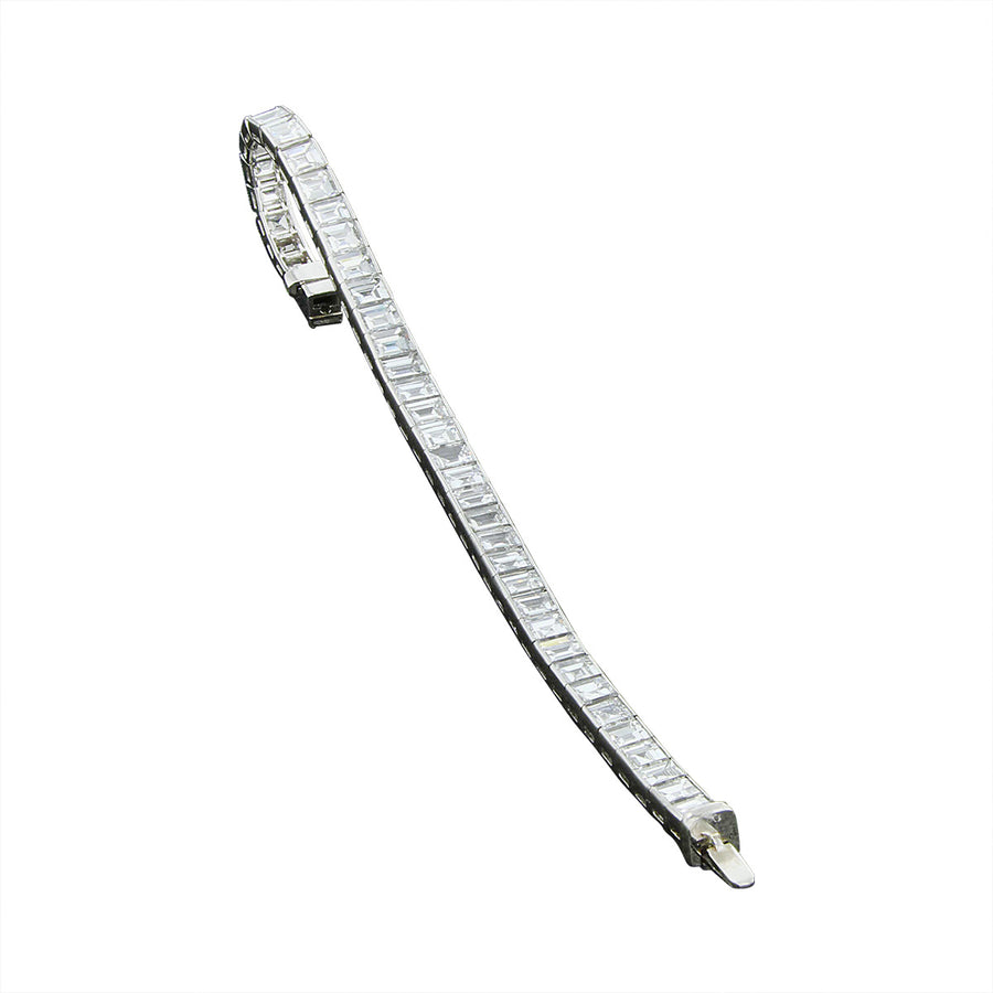 Platinum Straight Line Diamond Bracelet