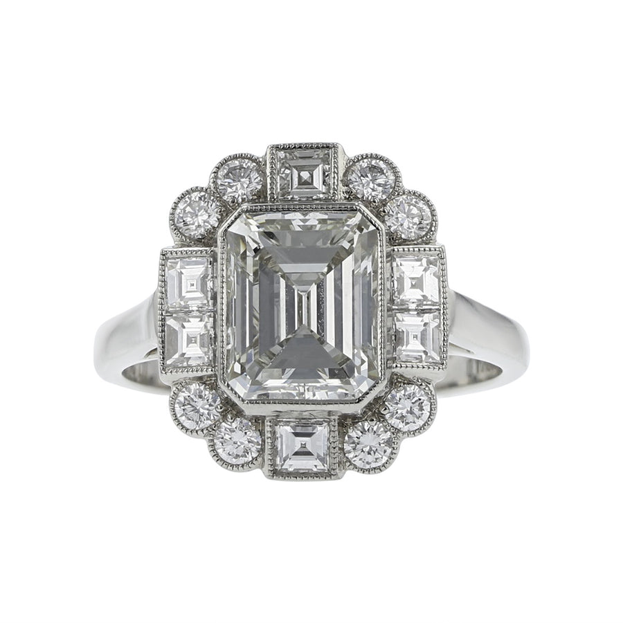 Platinum Emerald-cut Diamond Engagement Ring