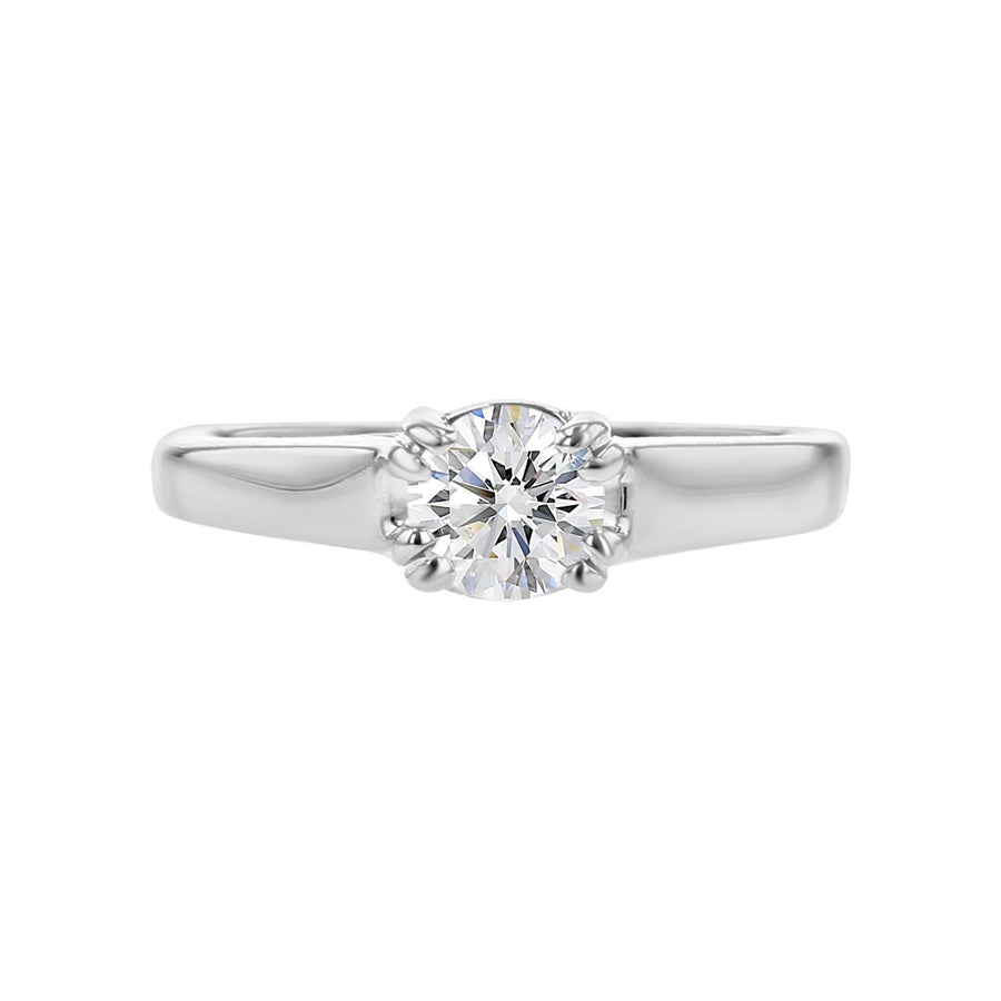 14K White Gold Diamond Solitaire Engagement Ring