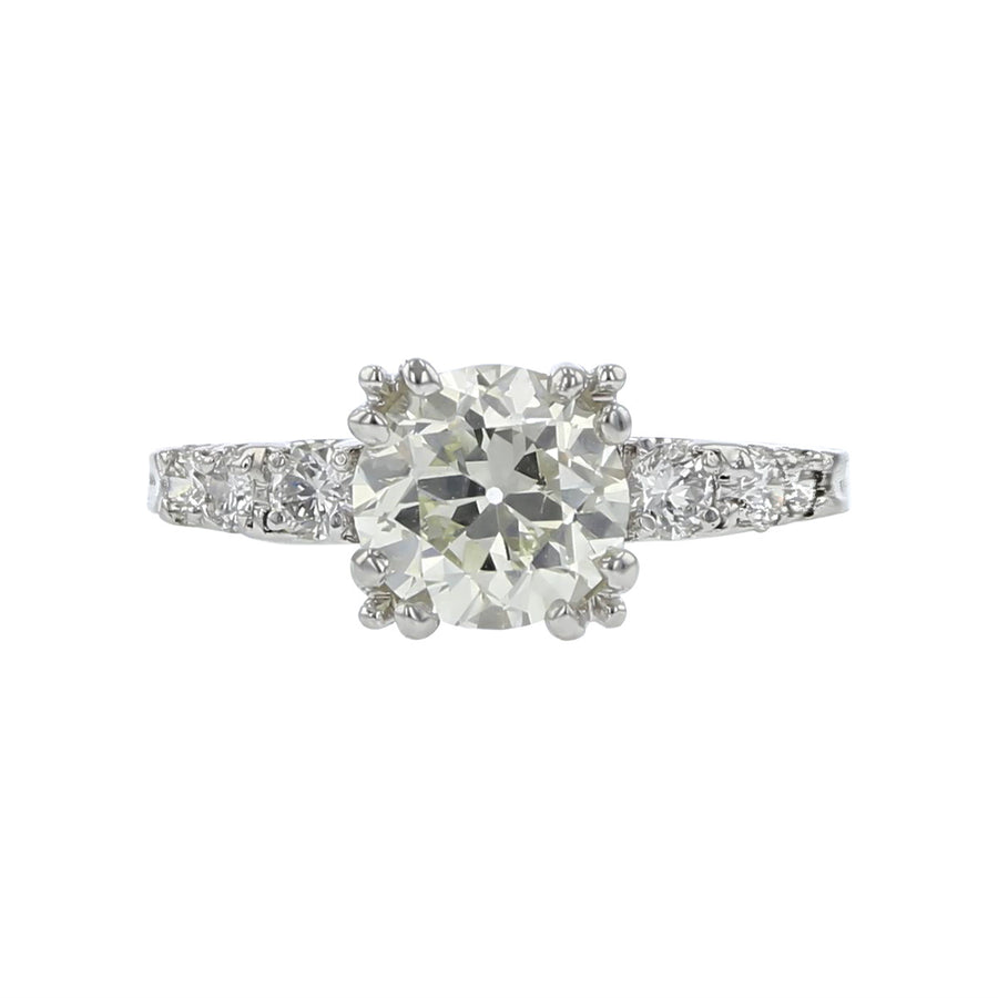 Mid-century Platinum Diamond Engagement Ring