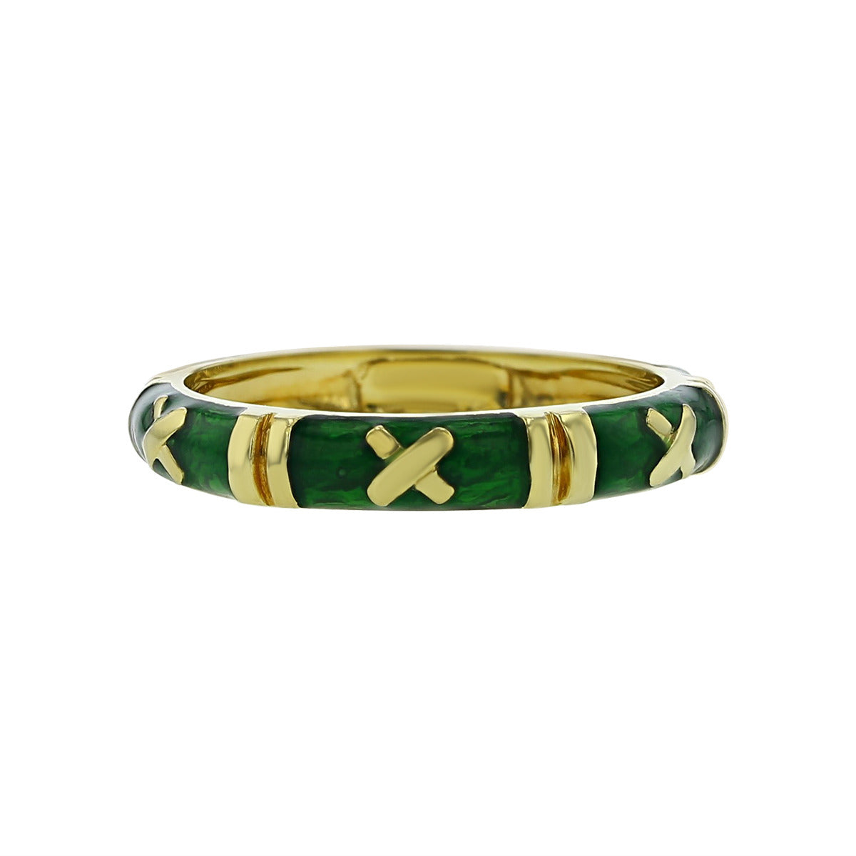 Hidalgo 18K Yellow Gold Green Enamel Ring Schiffman s Jewelers