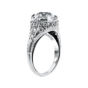 Art Deco Platinum European-cut Diamond Engagement Ring