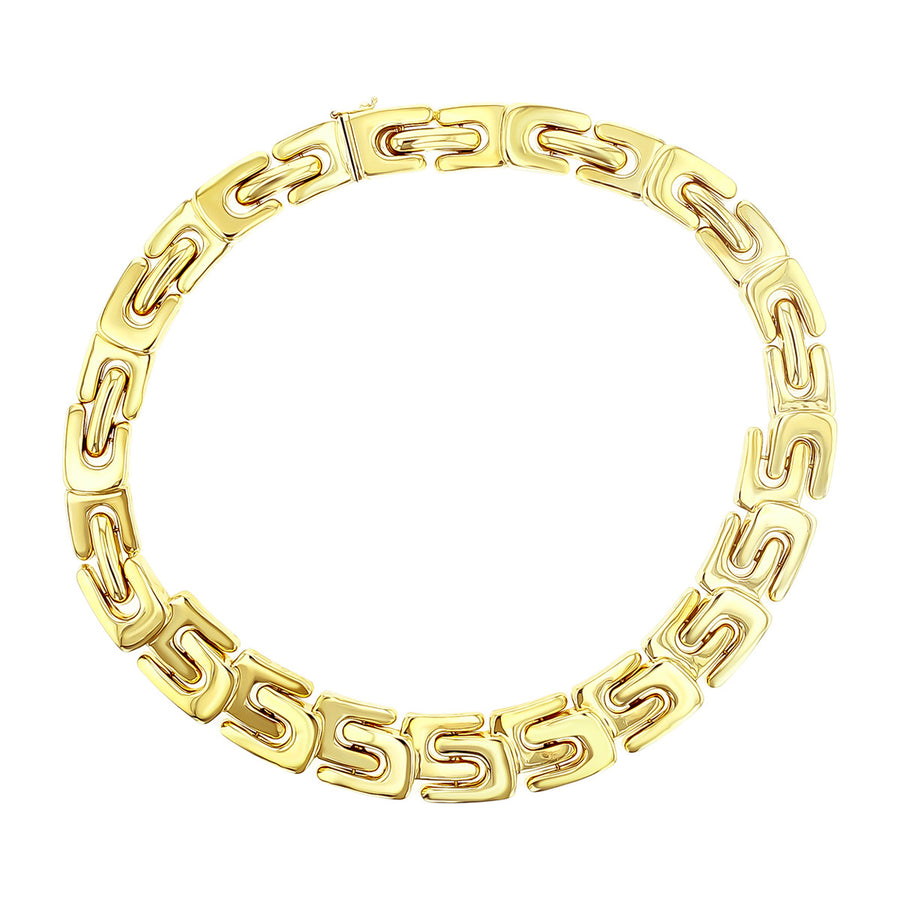 16-Inch 14K Yellow Gold Geometric Link Necklace