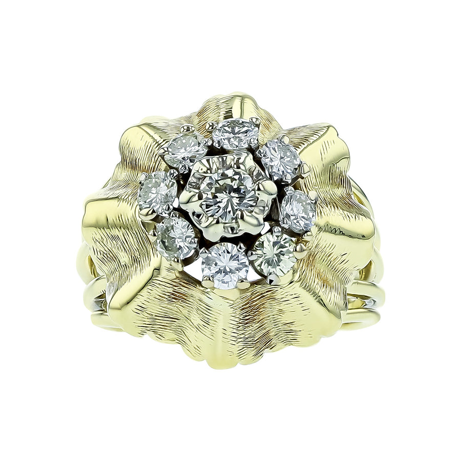 1.10-Carat Diamond 14K Yellow Gold Ring c. 1960s