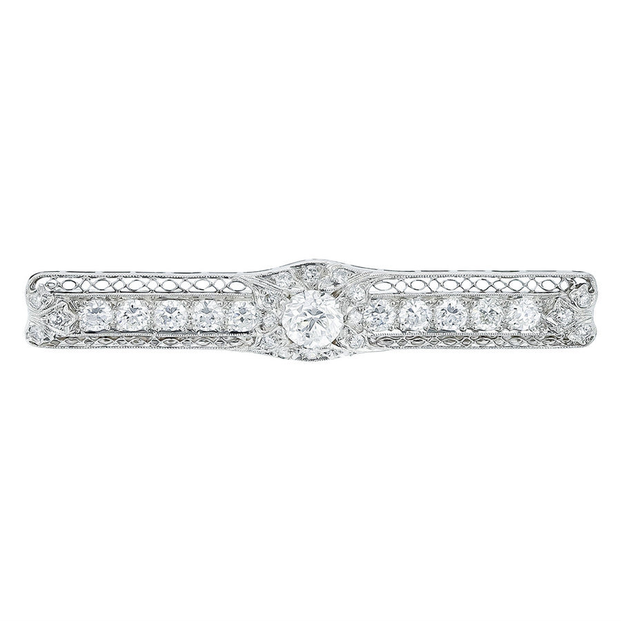 Art Deco Platinum Old European Cut Diamond Pin