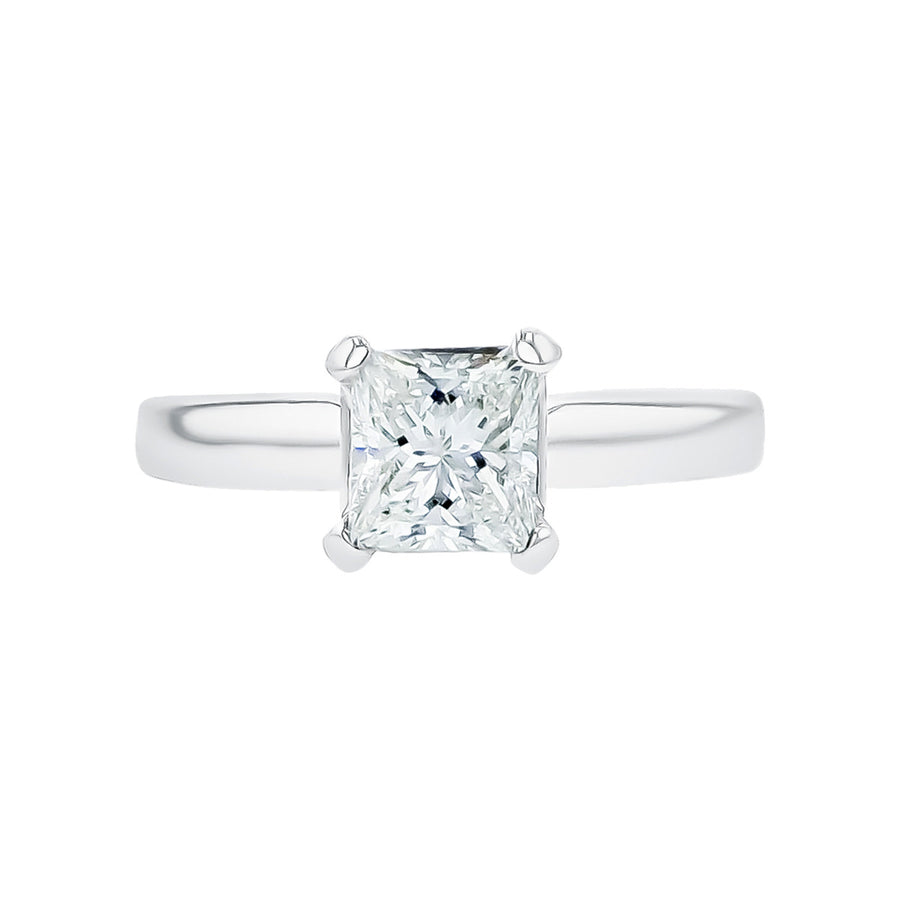 Princess-cut Diamond Solitaire Engagement Ring