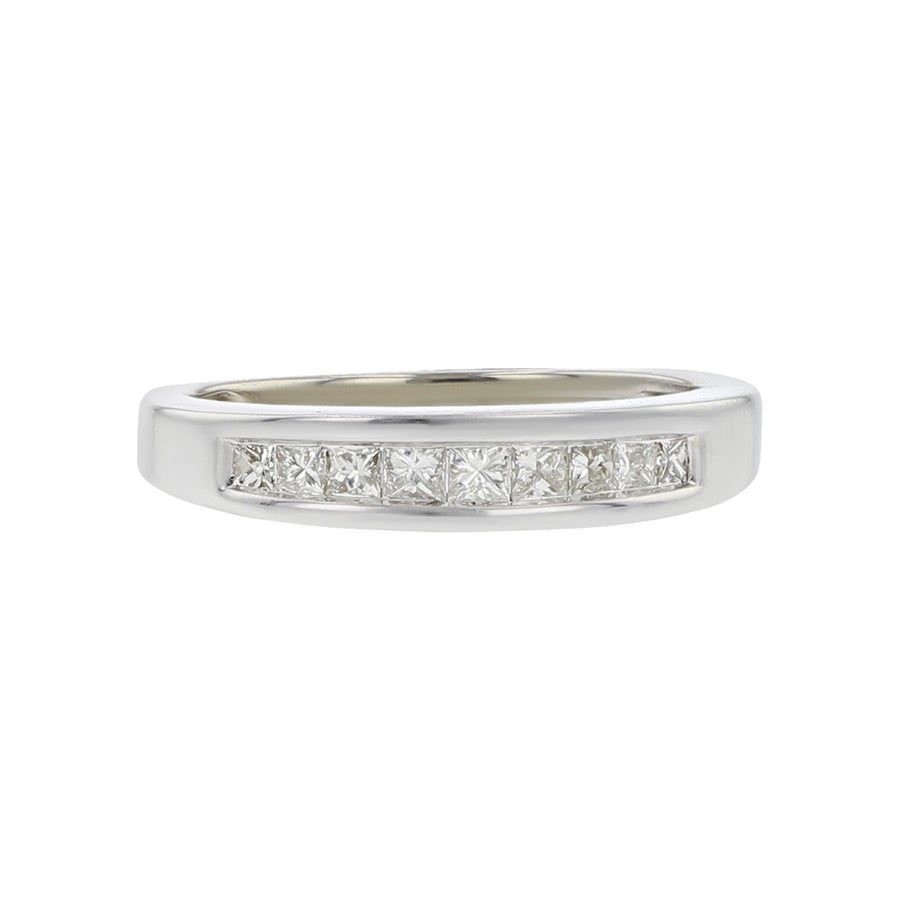 14K White Gold Diamond Channel-set Wedding Band