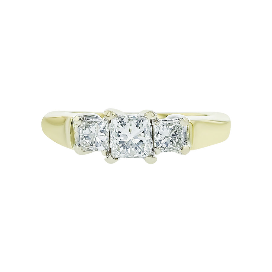 Princess-cut Diamond 3 Stone Engagement Ring