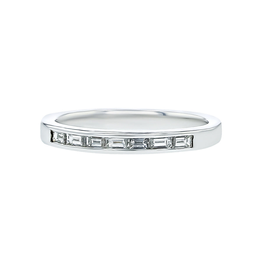 14K White Gold Baguette Diamond Wedding Band