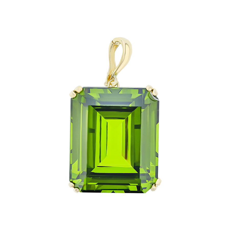 14K Yellow Gold Emerald-cut Tourmaline Pendant