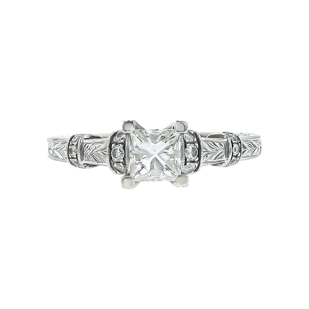 Princess Cut Diamond Filigree Engagement Ring | Schiffman's Jewelers