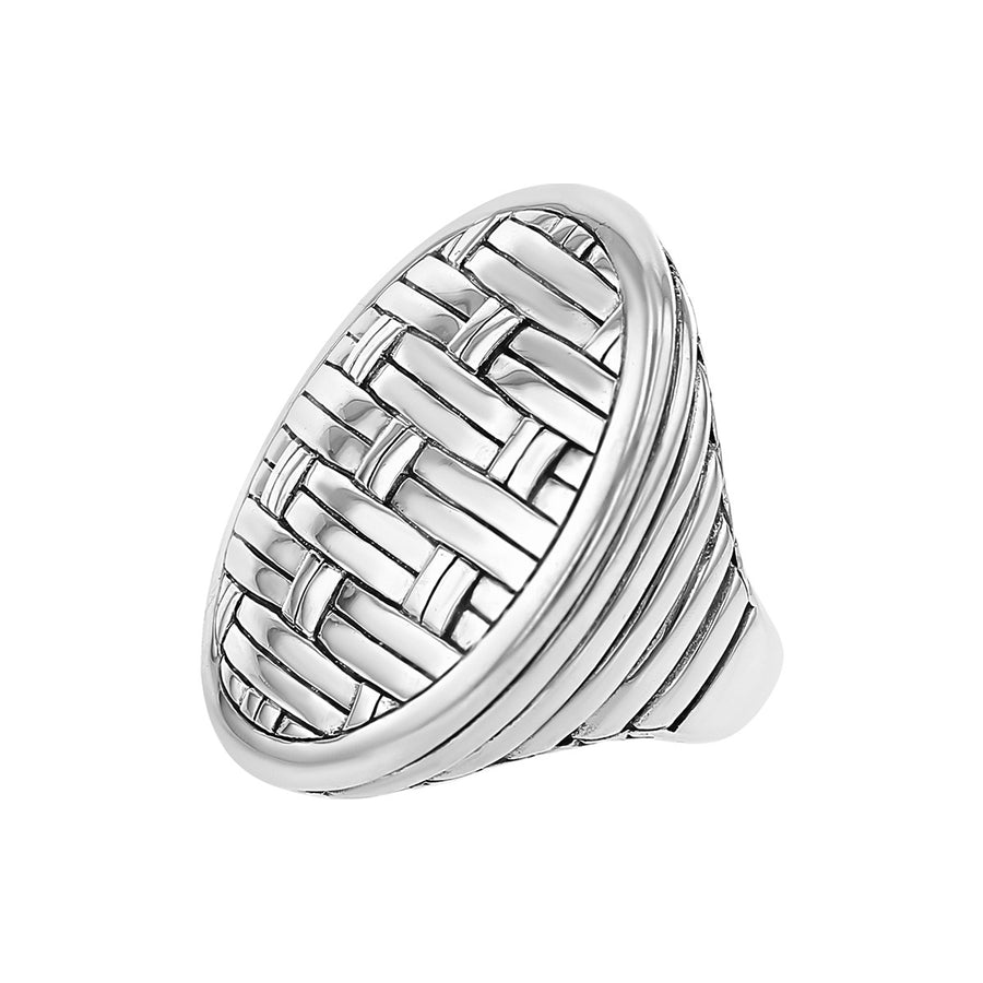 John Hardy Sterling Silver Bedeg Basket Weave Ring