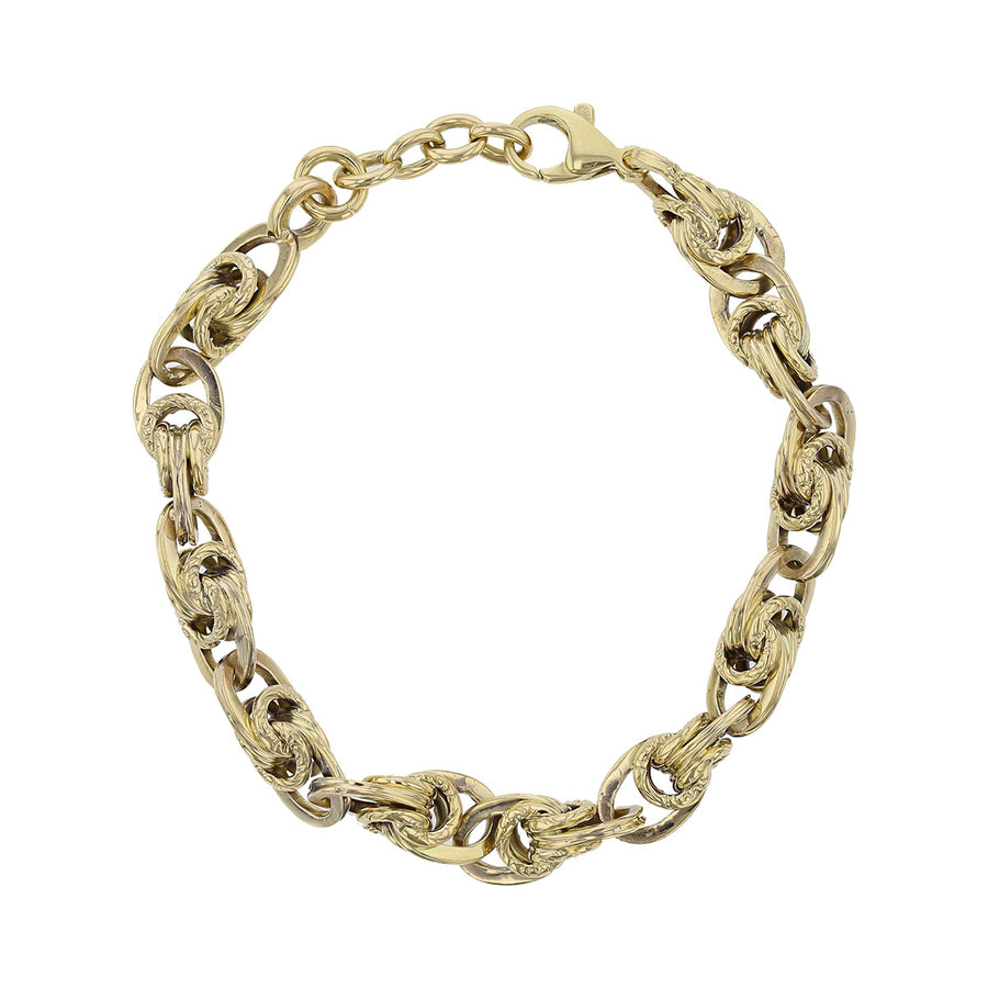 7-Inch 14K Yellow Gold Twisted Link Bracelet