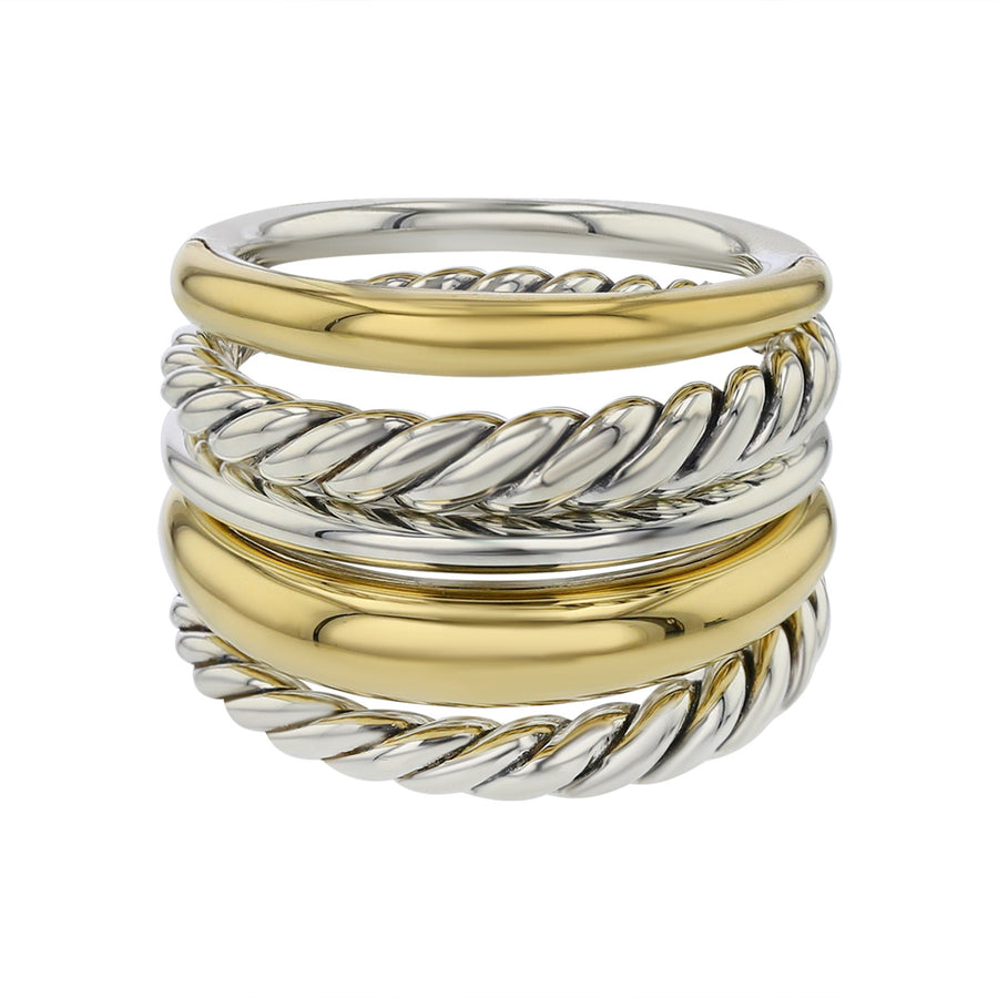 David Yurman Pure Form Wide Ring with 18K Gold Schiffman's Jewelers