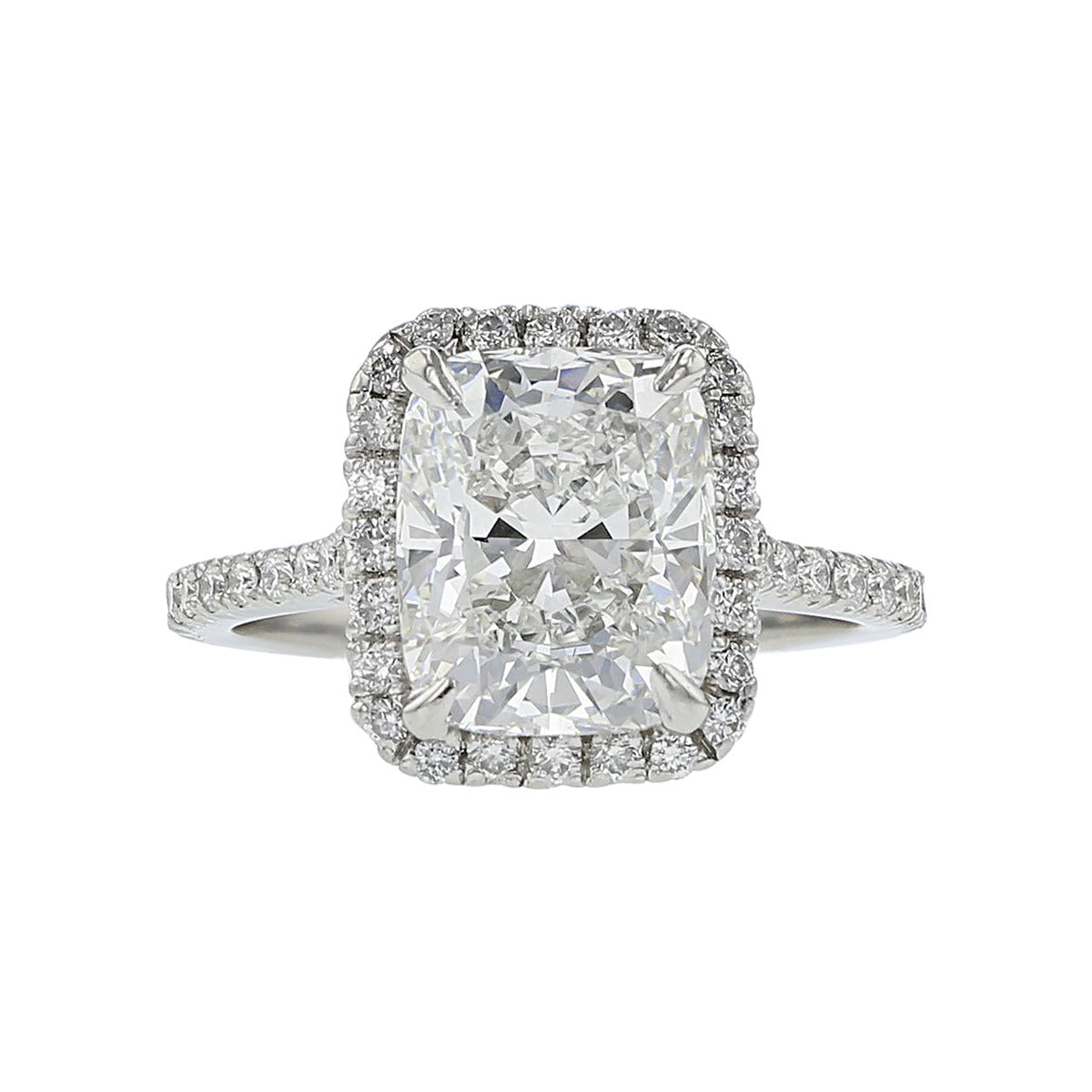 Aubrey - 14K Yellow Gold Double Claw Prong Cushion Diamond Engagement Ring  - Wedding Bands & Co.