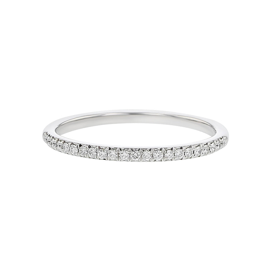 Precision Set 18K White Gold Diamond Wedding Band