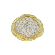 18K Yellow Gold Pave Diamond Cluster Ring